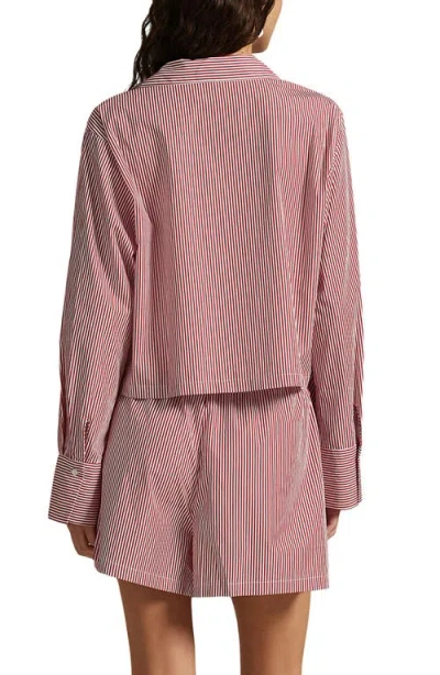 Polo Ralph Lauren Bailey Striped Pajama Set In Red