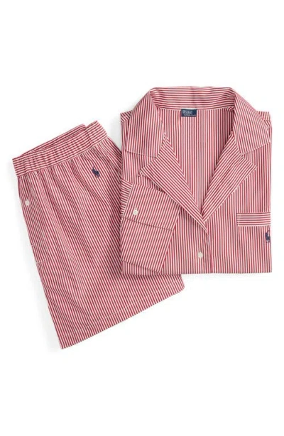 Polo Ralph Lauren Bailey Striped Pajama Set In Red