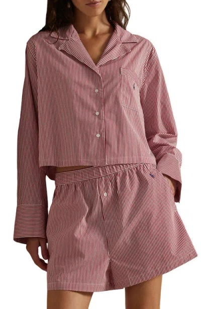 Polo Ralph Lauren Bailey Striped Pajama Set In Red
