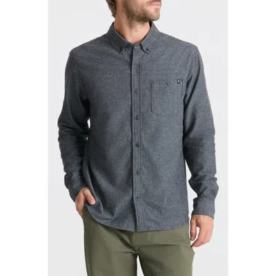 Roark Scholar Organic Cotton Chambray Button-down Shirt In Black