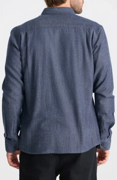 Roark Scholar Organic Cotton Chambray Button-down Shirt In Black