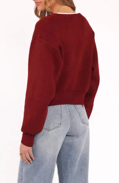 Petal And Pup Petal & Pup Ripley One-button Cardigan In Red