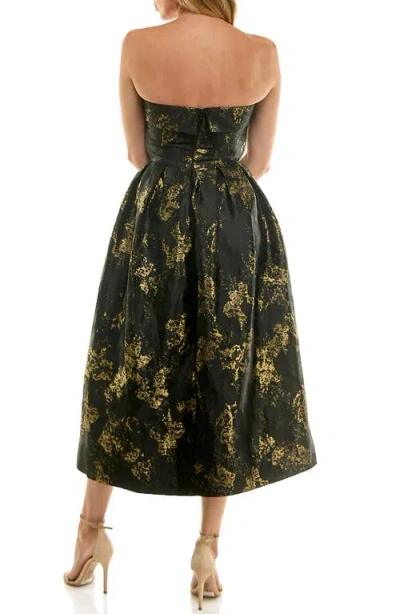 Socialite Metallic Strapless Gown In Multi