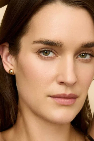 Oradina 14k Yellow Gold Buttoned Up Large Studs In Gold