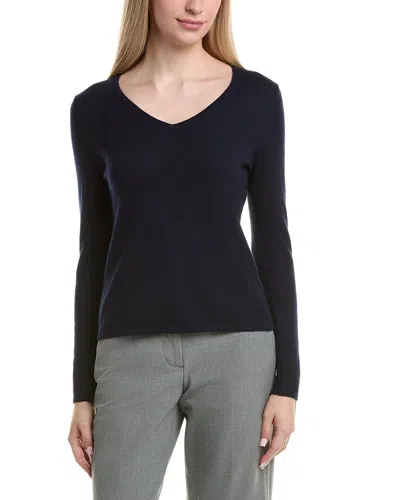 Bruno Magli Classic V-neck Wool & Cashmere-blend Sweater In Blue