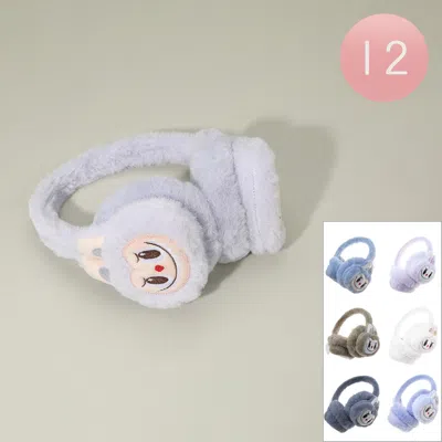Fashnzfab 12pcs - Faux Fur Plush Monster Bunny Character Earmuffs In Multi