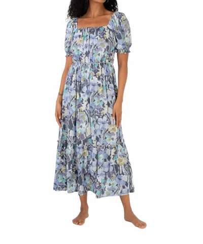 Lovestitch Floral Maxi Dress In Lilac In Blue