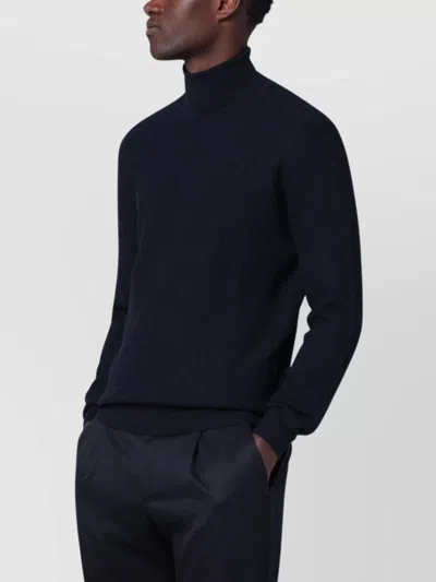 Tagliatore Wool Turtleneck Sweater Long Sleeves In Black