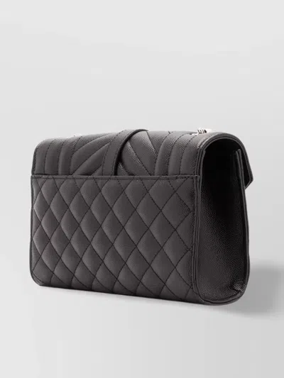 Saint Laurent Mini Crossbody Handbag With Silver Logo Accents In Black