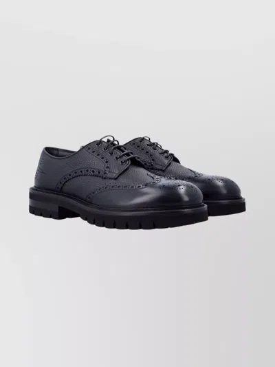 Ferragamo Aspen Brogues Rubber Sole In Black