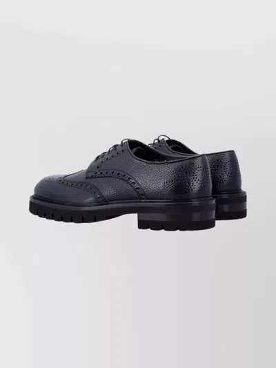 Ferragamo Aspen Brogues Rubber Sole In Black