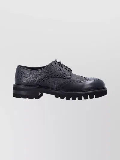 Ferragamo Aspen Brogues Rubber Sole In Black
