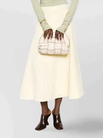 Themoirè Tia Woven Clutch Detachable Strap In Neutral