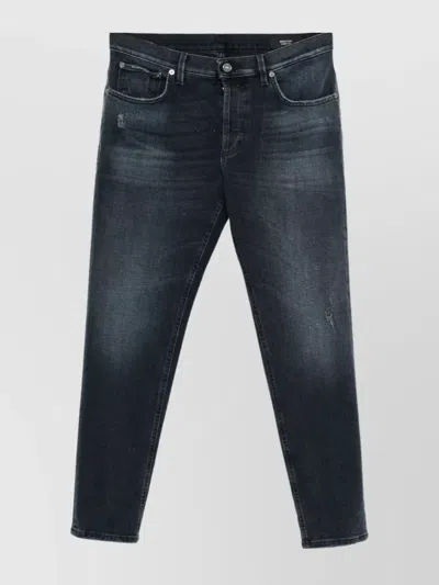 Dondup Brighton Straight Cut Denim Trousers In Blue