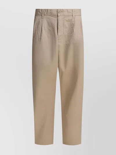 Carhartt Tailored Trousers With Front Pleats And Pockets In Brown