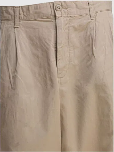 Carhartt Tailored Trousers With Front Pleats And Pockets In Brown