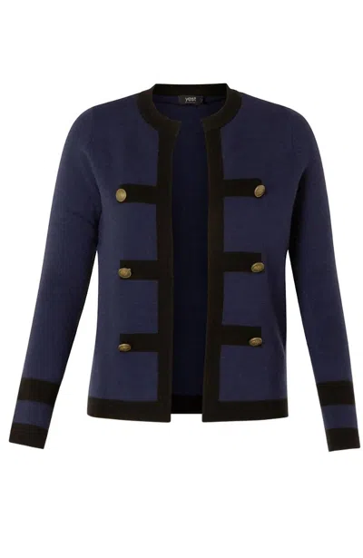 Yest Women's Classic Knitted Cardigan In Navy Blue In Blue