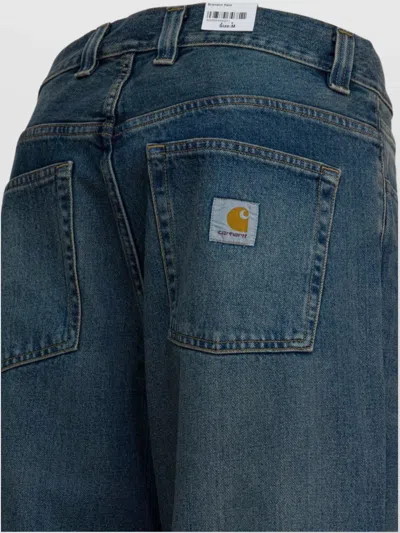 Carhartt Five-pocket Denim Trousers Featuring Belt Loops In Blue