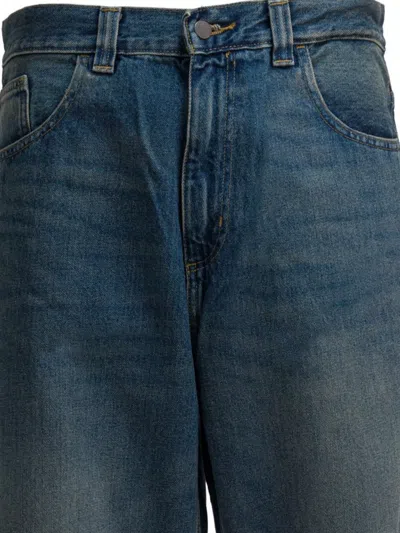 Carhartt Five-pocket Denim Trousers Featuring Belt Loops In Blue