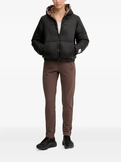Ea7 Graphic Series Reversible Jacket In Brown