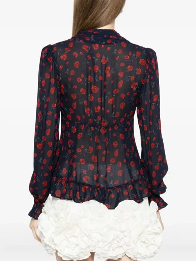 Reformation Maple Cream Blouse Es In Blue