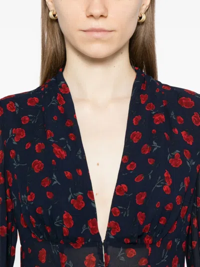 Reformation Maple Cream Blouse Es In Blue