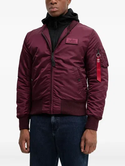 Alpha Industries Ma-1 D-tec Hooded Bomber Jacket In Red