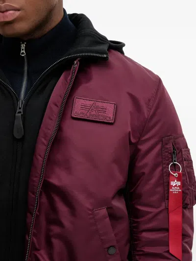 Alpha Industries Ma-1 D-tec Hooded Bomber Jacket In Red