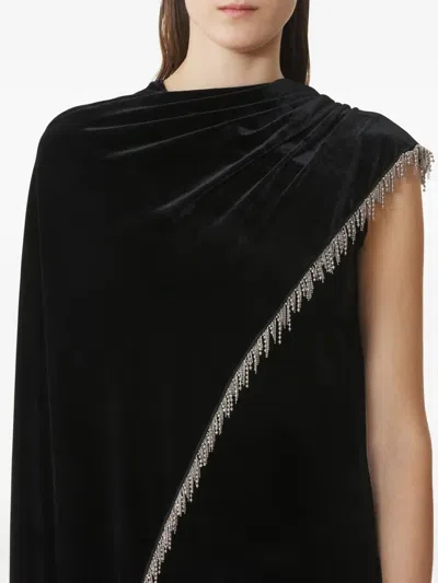 Lanvin Draped Embellished Dress In Black