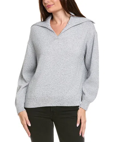 Lafayette 148 New York Collared Dropped-shoulder Sweater In Gray