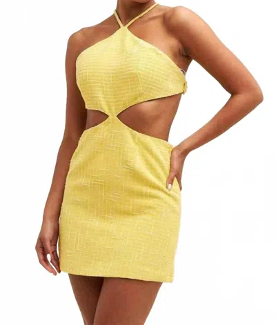 Luxxel Bow Cutout Mini Dress In Yellow In Yellow
