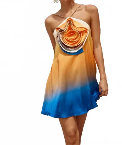 Lisa Marie Fernandez Bound By You Mini Dress In Orange Ombre In Multi