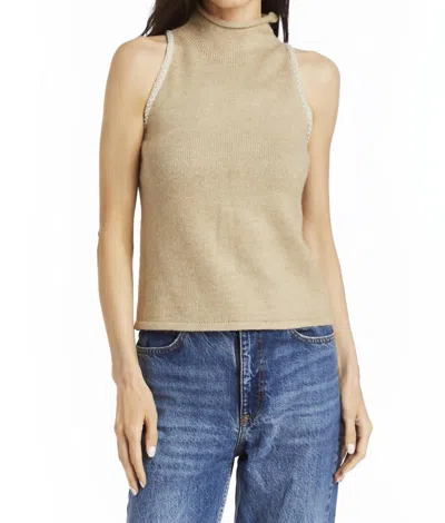 Drew Nixie Knit Top In Jute In Gold