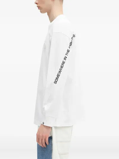 Aape By A Bathing Ape Long-sleeves Crew-neck T-shirt In White