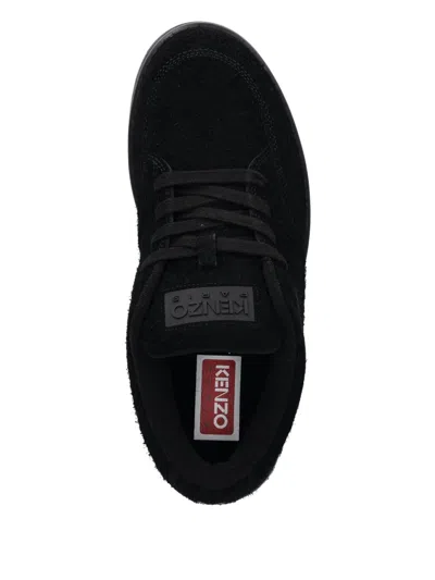 Kenzo Dome Suede Lace-up Sneakers In Black