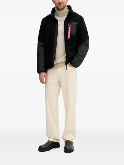 Alpha Industries Fleece Zipped Jacket In Black