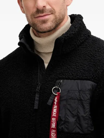 Alpha Industries Fleece Zipped Jacket In Black