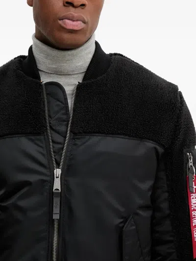 Alpha Industries Ma-1 Teddy Bomber Jacket In Black