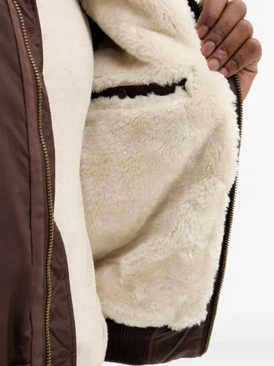 Alpha Industries B-15 Iii Tt Faux-fur-collar Bomber Jacket In Brown