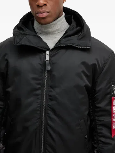 Alpha Industries Ma-1 Hooded Jacket In Black