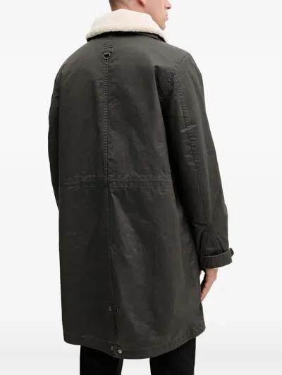 Aeronautica Militare Shearling-collar Drawstring Parka In Green