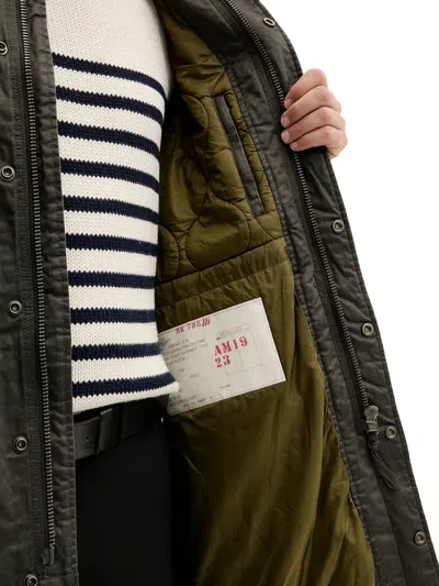 Aeronautica Militare Shearling-collar Drawstring Parka In Green