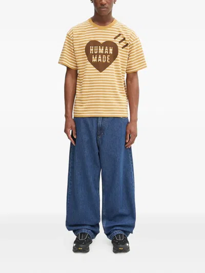 Human Made Striped Heart Graphic T-shirt In Neutral