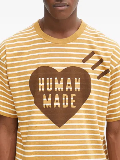 Human Made Striped Heart Graphic T-shirt In Neutral
