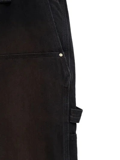 Willy Chavarria Toluca Oversized Wide-leg Distressed Cotton-canvas Trousers In Black