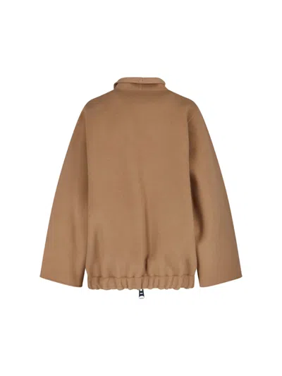 Khaite Garrett High-neck Bomber Jacket In Brown