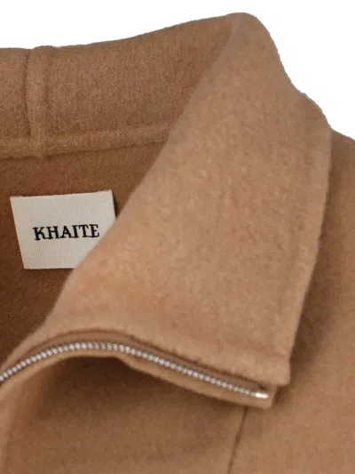 Khaite Garrett High-neck Bomber Jacket In Brown