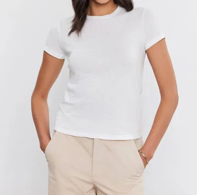 Velvet By Graham & Spencer Sierra Short Sleeve Tee In Bone In White