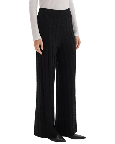 Theory Wool-blend Cable Knit Pant In Black