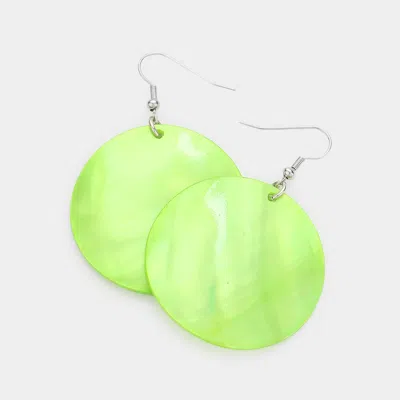 Fashnzfab Shell Circle Dangle Earrings - Green In Green
